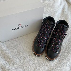 NEW Moncler Men's Black Leather Hiking Boots